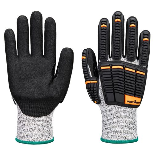 Portwest A718 Impact C13 nitrilhab kesztyű Szürke/Fekete 6/XS