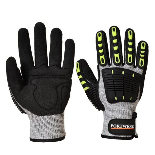 Portwest A722 Anti Impact Vágásbiztos kesztyű (szürke/fekete, XL) XL