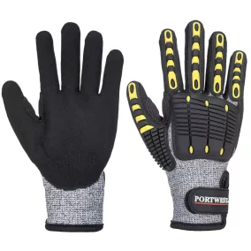 Portwest A722 Anti Impact Vágásbiztos kesztyű (szürke/fekete, XXXL) XXXL
