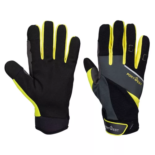Portwest A774 A774 DX4 LR Cut kesztyű (fekete/sárga, S) S