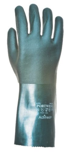 Portwest A835 Duplán mártott PVC védőkesztyű 35cm Zöld 9/L