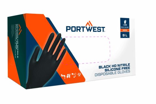 Portwest A930 Orange HD egyszerhasználatos kesztyű (Pk100) Fekete 7/S
