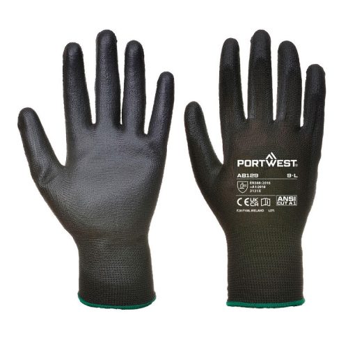 Portwest AB129 AB129 - PU tenyérmártott kesztyű (fekete, XS) XS