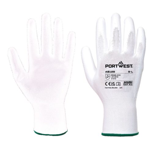 Portwest AB129 PU tenyérmártott kesztyű (288 pár) Fehér 6/XS
