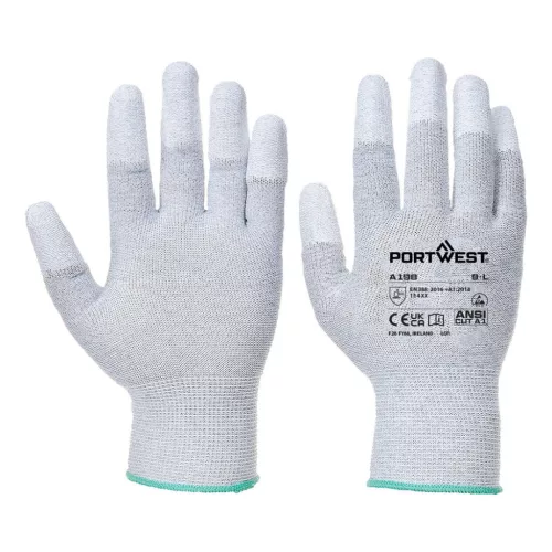 Portwest Antistatic PU F-Tip Glove Pk12 2XL Szürke