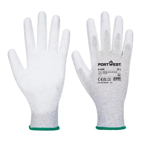 Portwest Antistatic PU Palm Glove Pk12 L Szürke