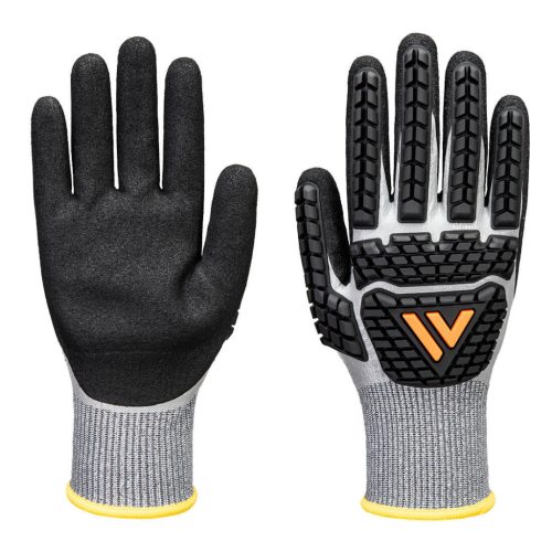 Portwest AP54 Impact F13 nitril hab TPR vízálló kesztyű Szürke/Fekete XS