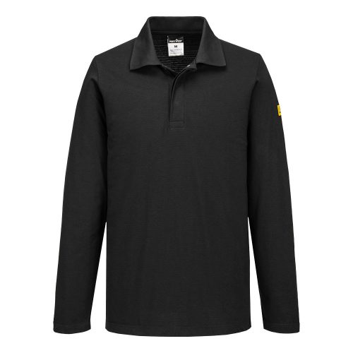 Portwest Antisztatikus hoszzú ujjú ESD póló L/S 4XL Fekete