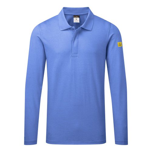 Portwest Antisztatikus hoszzú ujjú ESD póló L/S XS Hamilton kék