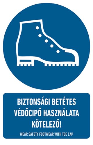 AFV BIT018001 Biztonsági betétes védőcipő használata kötelező! PVC 1 mm 160 x 250 mm