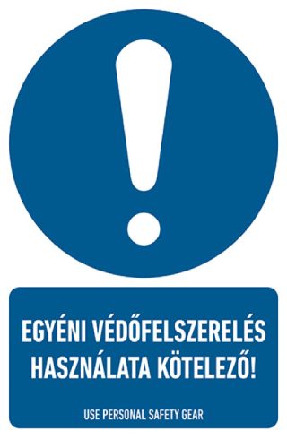 AFV BIT040002 Egyéni védőfelszerelés használata kötelező! PVC 1 mm 160 x 250 mm