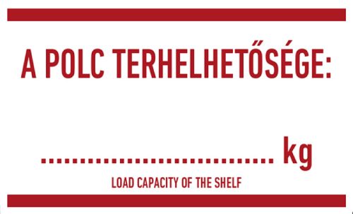 AFV BIT042001 A polc terhelhetősége: … kg (Öntapadó matrica 60 x 20 mm) Öntapadó matrica 60 x 20 mm