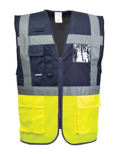 portwest c276 paris executive mellény 3xl sárga tengerészkék