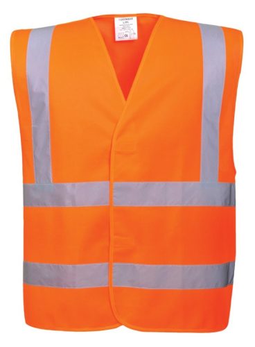 portwest c470 jól láthatósági két csíkos mellény s m narancs