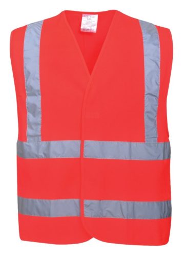 portwest c470 jól láthatósági két csíkos mellény l xl piros