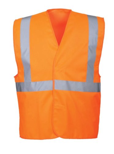 Portwest C472 Jól láthatósági egy csíkos mellény (narancs, XXL/3XL) XXL/3XL