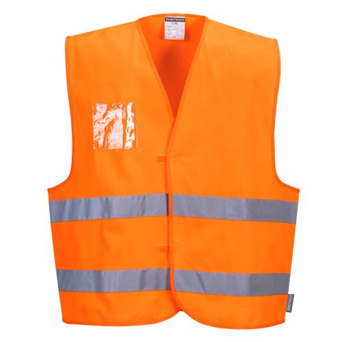 Portwest C475 Jól láthatósági mellény - azonosítókártya tartóval S/M