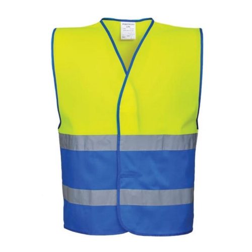 A Portwest kéttónusú jólláthatósági mellény kiváló észlelhetőséget biztosít városi és természetes háttér előtt egyaránt.