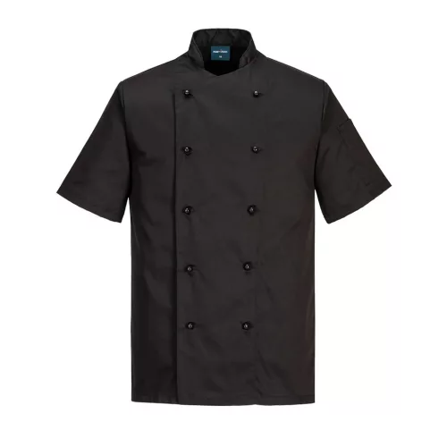 A Kent séfkabát klasszikus vonalvezetésű modell, mely minden körülmények között elegáns stílust kölcsönöz viselőjének.