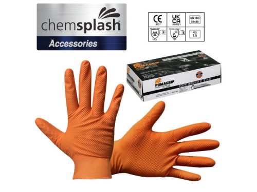 Chemsplash Chemsplash SumoGrip egyszerhasználatos púdermentes nitril kesztyű (50db) M Narancs