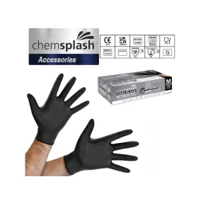 Chemsplash Chemsplash egyszerhasználatos púdermentes nitril kesztyű (100db) S Fekete