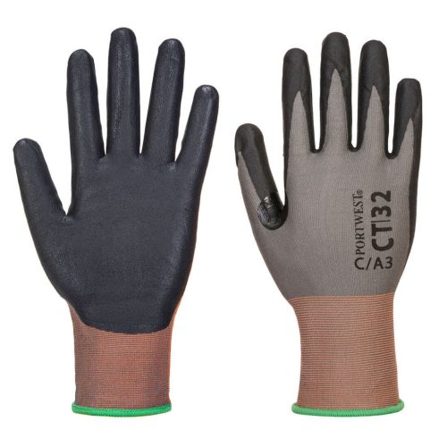 Portwest CT32 CT300 MR18 Micro Foam Nitrile Cut kesztyű Szürke/Fekete 12/3XL