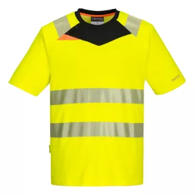 Portwest DX413 DX413 DX4 Hi-Vis Póló S/S Sárga/Fekete 6XL
