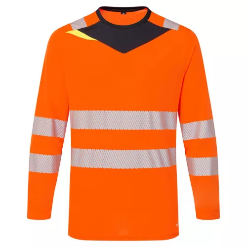 Portwest DX416 Portwest DX4 Hi-Vis hosszú ujjú póló Narancs/Fekete 5XL