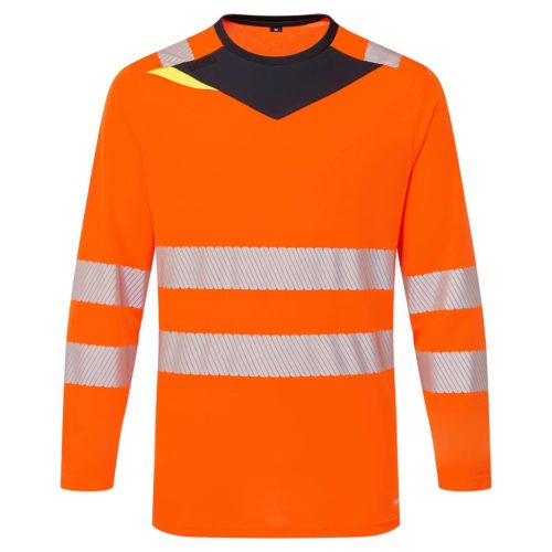 portwest dx416 dx4 hi-vis hosszú ujjú póló m narancs fekete