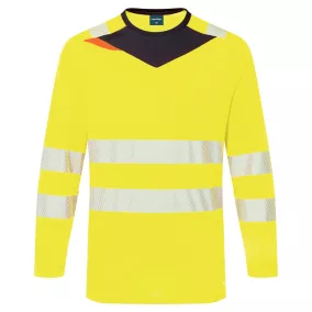 Portwest DX416 Portwest DX4 Hi-Vis hosszú ujjú póló Sárga/Fekete 6XL