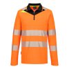 Portwest DX419 DX4 Hi-Vis galléros hosszú ujjú póló Narancs/Fekete S