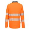 Portwest DX419 DX4 Hi-Vis galléros hosszú ujjú póló Narancs/Fekete S