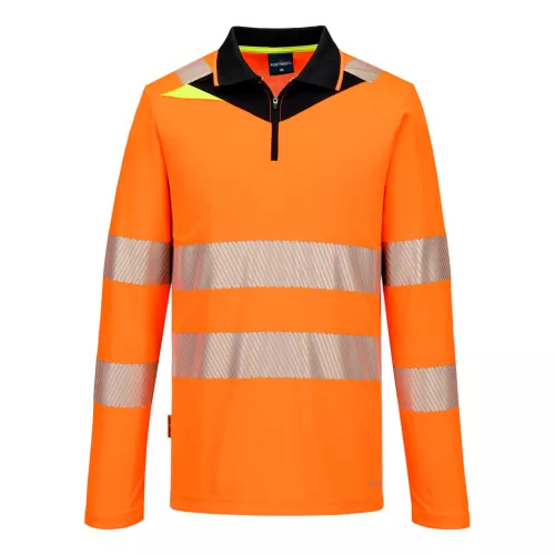 Portwest DX4 Hi-Vis galléros hosszú ujjú póló 6XL Narancssárga/Fekete