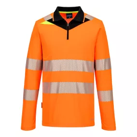 Portwest DX419 DX4 Hi-Vis galléros hosszú ujjú póló Narancs/Fekete XL