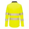 Portwest DX419 DX4 Hi-Vis galléros hosszú ujjú póló Sárga/Fekete S