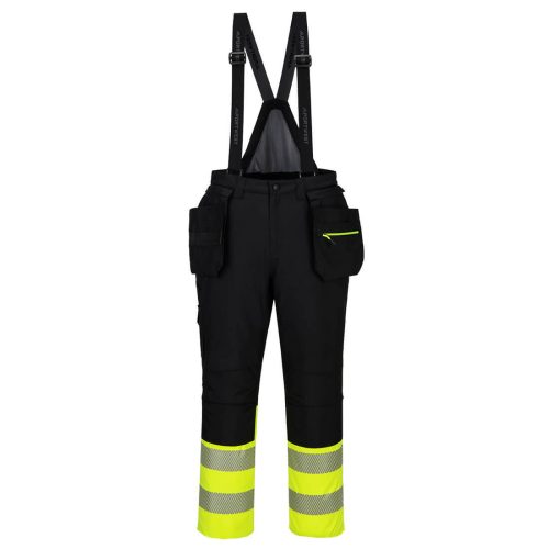 Portwest DX4 Hi-Vis 1. osztályú téli kantáros nadrág 3XL Sárga/Fekete
