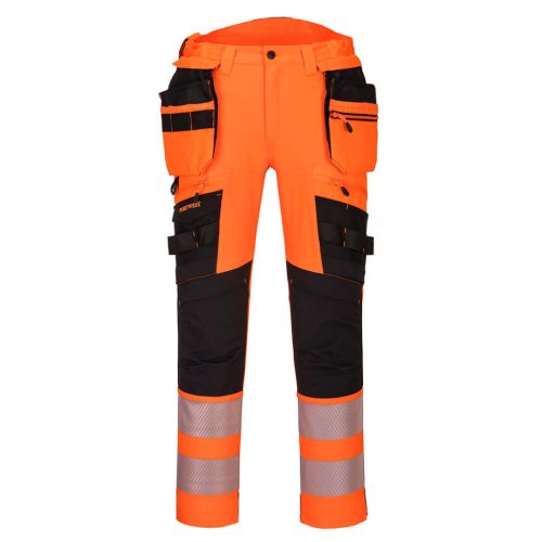 Portwest DX442 DX4 Hi-Vis nadrág lezippzározható lengőzsebbel (narancs/fekete, 48) 48