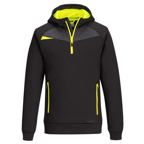 Portwest DX467 Portwest DX4 Quarter Zip kapucnis pulóver (fekete, S) S