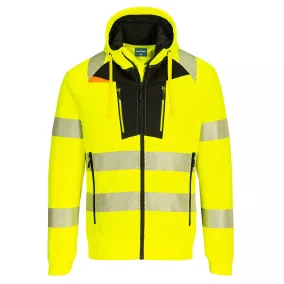 Portwest DX484 DX4 Hi-Vis kapucnis pulóver (sárga/fekete, XXXL) XXXL