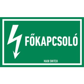 AFV ERV017001 Főkapcsoló Öntapadó matrica 100 x 60 mm