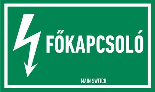 AFV ERV017001 Főkapcsoló Öntapadó matrica 100 x 60 mm
