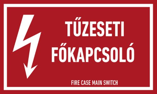 AFV ERV018002 Tűzeseti főkapcsoló Öntapadó matrica 100 x 60 mm
