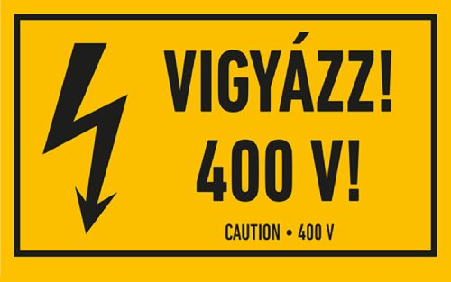 AFV ERV063001 Vigyázz! 400 v! PVC 1 mm 160 x 100 mm