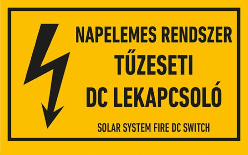AFV ERV141001 Napelemes rendszer tűzeseti dc lekapcsoló Öntapadó matrica 160 x 100 mm