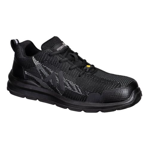 Portwest FC32 Kompozit Textil Trainer munkavédelmi félcipő S1PS ESD SR FO Fekete/Z szürke 36