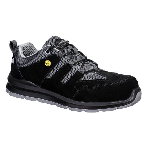 Portwest FE07 FE07 - Kompozit trainer S1 ESD SR FO (fekete/szürke, 45) 45