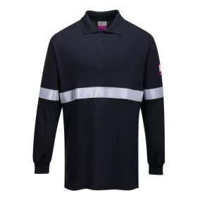 termék:  Portwest Lángálló, antisztatikus hosszú ujjú pólóing, fényvisszaverő csíkkal M Dark Navy