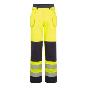 Portwest Bizflame Work Hi-Vis Contrast FR lengőzsebes nadrág 3XL Sárga/Navy