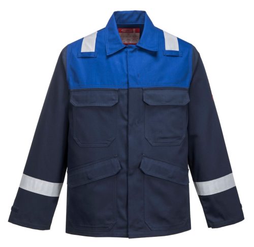 Portwest FR55 Lángálló, antisztatikus kéttónusú kabát (tengerészkék/royal, XXL) XXL