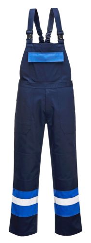 Portwest FR57 Lángálló, antisztatikus kéttónusú mellesnadrág (tengerészkék/royal, XXXL) XXXL